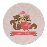 Chipmunk Couple Round Linen Placemat - Single Sided (Personalized)