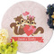 Chipmunk Couple Round Linen Placemats - Front (w flowers)