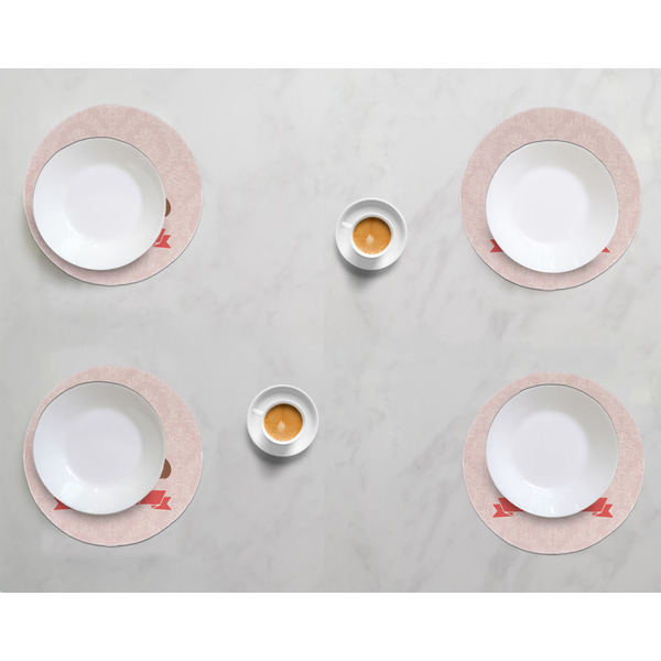 Chipmunk Couple Round Linen Placemats - LIFESTYLE (set of 4)