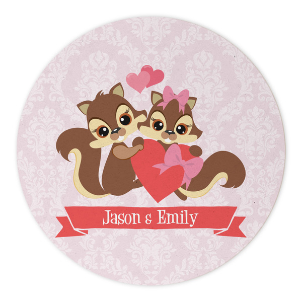 Chipmunk Couple Round Paper Coaster - Approval