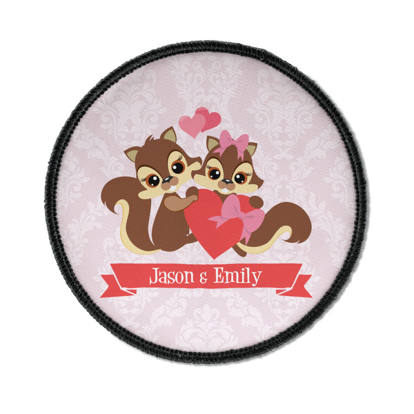 Custom Chipmunk Couple Iron On Round Patch w/ Couple's Names