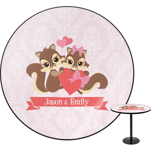 Custom Chipmunk Couple Round Table (Personalized)