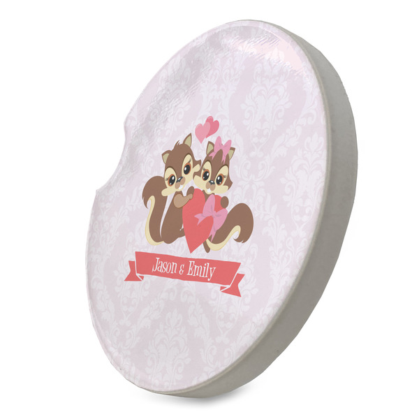 Chipmunk Couple Sandstone Car Coaster - STANDING ANGLE