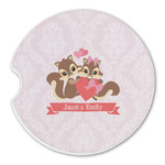 Chipmunk Couple Sandstone Car Coaster - Single (Personalized)