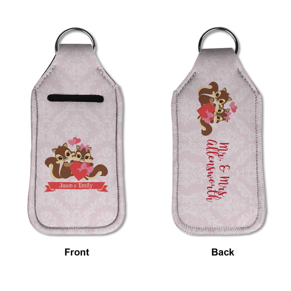 Chipmunk Couple Sanitizer Holder Keychain - Large APPROVAL (Flat)