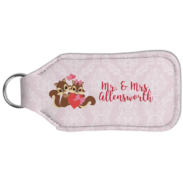 Chipmunk Couple Sanitizer Holder Keychain - Large (Back)