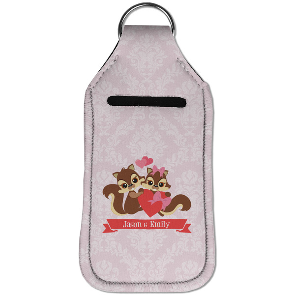 Chipmunk Couple Sanitizer Holder Keychain - Large (Front)