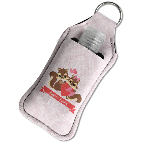Chipmunk Couple Sanitizer Holder Keychain - Large in Case