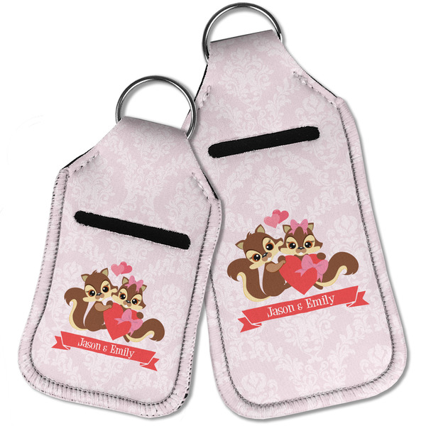 Chipmunk Couple Sanitizer Holder Keychain - Parent Main