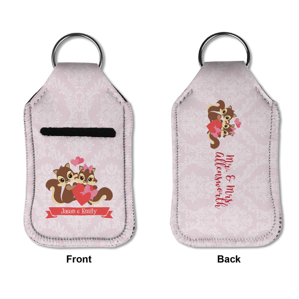 Chipmunk Couple Sanitizer Holder Keychain - Small APPROVAL (Flat)