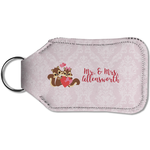 Chipmunk Couple Sanitizer Holder Keychain - Small (Back)