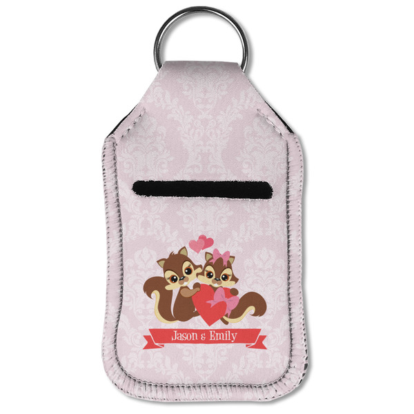 Chipmunk Couple Sanitizer Holder Keychain - Small (Front Flat)