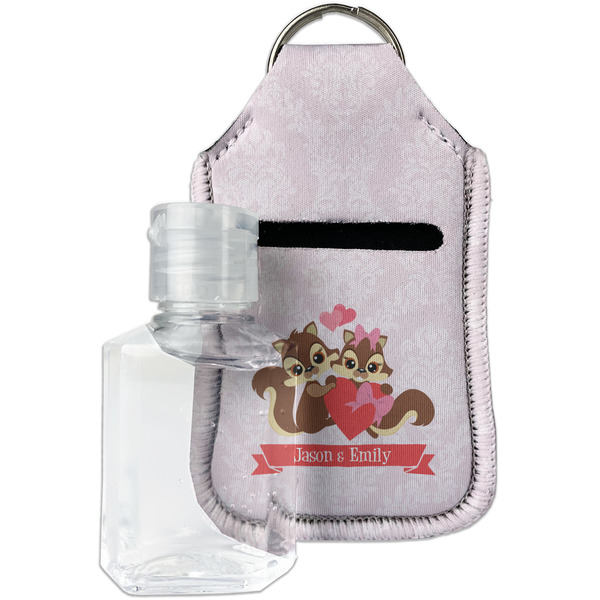 Custom Chipmunk Couple Hand Sanitizer & Keychain Holder - Small (Personalized)