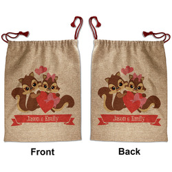 Chipmunk Couple Santa Sack - Front & Back (Personalized)