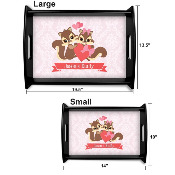 Chipmunk Couple Serving Tray Black Sizes