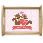 Chipmunk Couple Natural Wooden Tray - Large (Personalized)