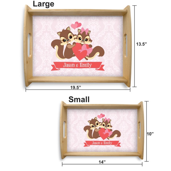 Chipmunk Couple Serving Tray Wood Sizes