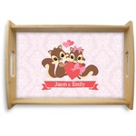 Chipmunk Couple Natural Wooden Tray - Small (Personalized)
