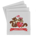 Chipmunk Couple Absorbent Stone Coasters - Set of 4 (Personalized)