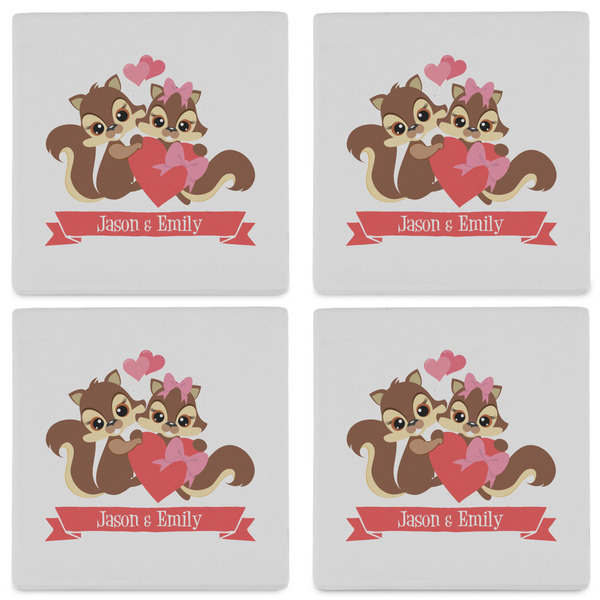 Chipmunk Couple Set of 4 Sandstone Coasters - See All 4 View