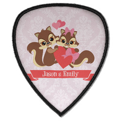 Chipmunk Couple Iron on Shield Patch A w/ Couple's Names