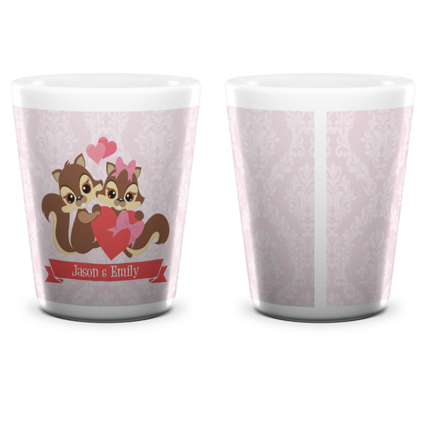 Chipmunk Couple Shot Glass - White - APPROVAL