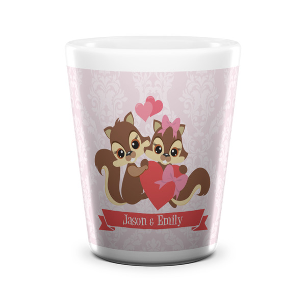 Chipmunk Couple Shot Glass - White - FRONT