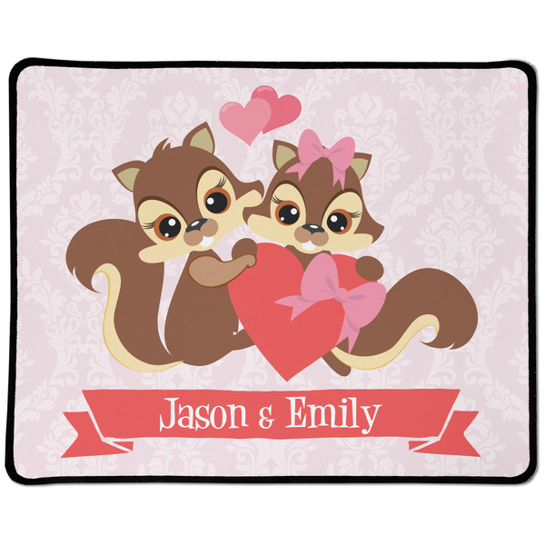 Custom Chipmunk Couple Large Gaming Mouse Pad - 12.5" x 10" (Personalized)