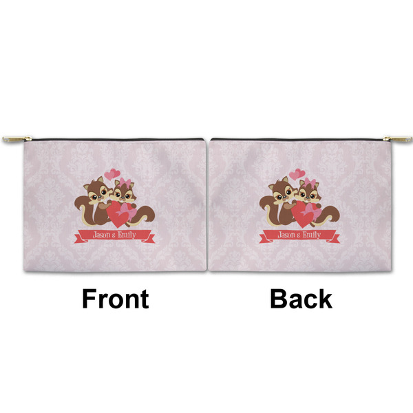 Chipmunk Couple Small Zipper Pouch Approval (Front and Back)