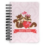 Chipmunk Couple Spiral Notebook - 5x7 w/ Couple's Names