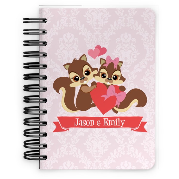 Custom Chipmunk Couple Spiral Notebook - 5x7 w/ Couple's Names