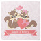 Chipmunk Couple Square Rubber Backed Coaster (Personalized)