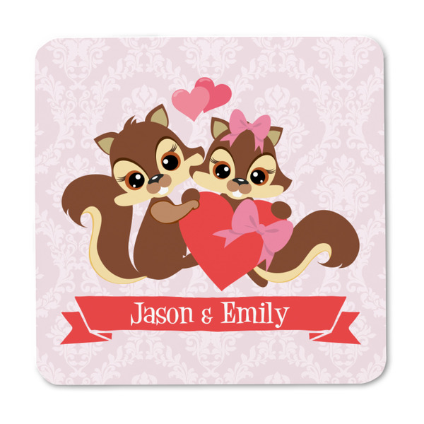 Chipmunk Couple Square Fridge Magnet - FRONT
