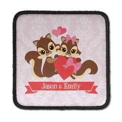 Chipmunk Couple Iron On Square Patch w/ Couple's Names