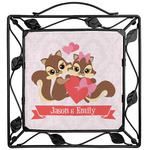 Chipmunk Couple Square Trivet (Personalized)