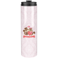 Chipmunk Couple Stainless Steel Skinny Tumbler - 20 oz (Personalized)