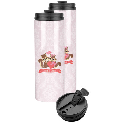 Chipmunk Couple Stainless Steel Skinny Tumbler (Personalized)