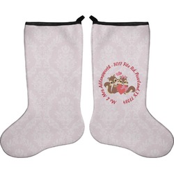 Chipmunk Couple Holiday Stocking - Double-Sided - Neoprene (Personalized)