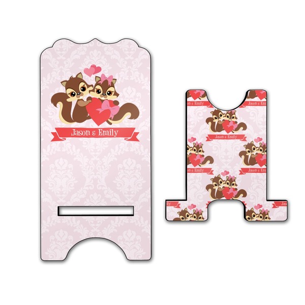 Chipmunk Couple Stylized Phone Stand - Front & Back - Large