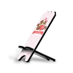 Chipmunk Couple Stylized Cell Phone Stand - Small w/ Couple's Names