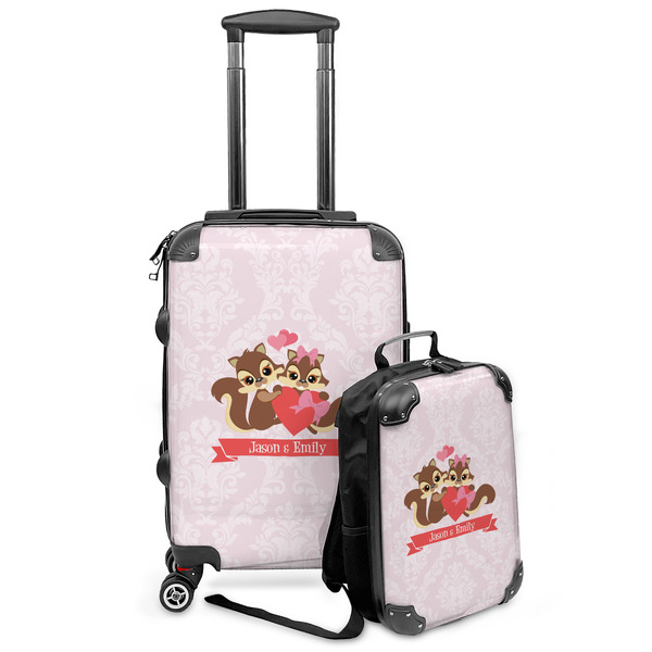 Custom Chipmunk Couple Kids 2-Piece Luggage Set - Suitcase & Backpack (Personalized)