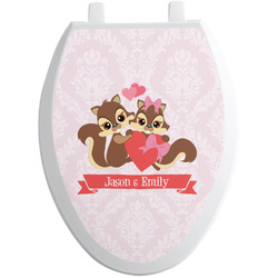 Chipmunk Couple Toilet Seat Decal - Elongated (Personalized)