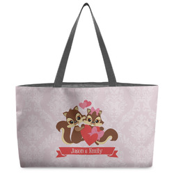 Chipmunk Couple Beach Totes Bag - w/ Black Handles (Personalized)