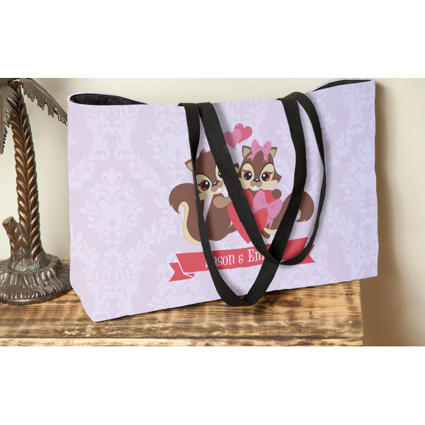Chipmunk Couple Tote w/Black Handles - Lifestyle View
