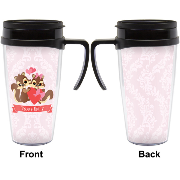 Chipmunk Couple Travel Mug with Black Handle - Approval
