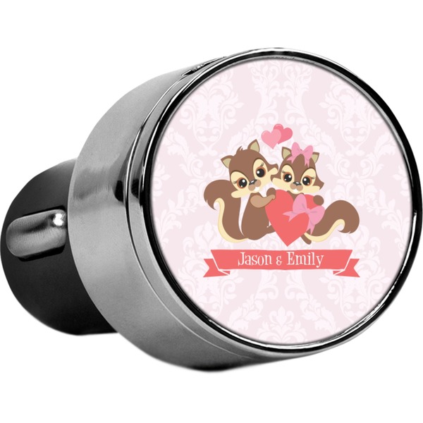 Custom Chipmunk Couple USB Car Charger (Personalized)