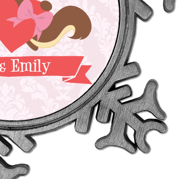 Chipmunk Couple Vintage Snowflake - Detail