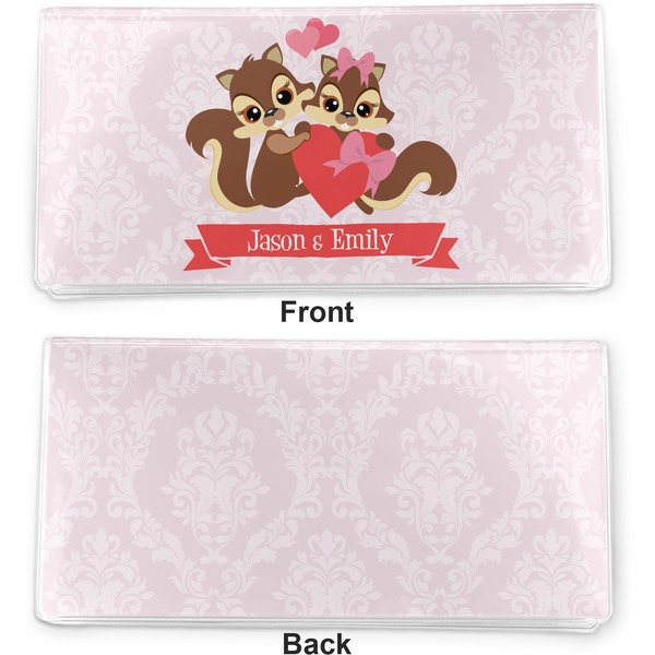 Chipmunk Couple Vinyl Check Book Cover - Front and Back