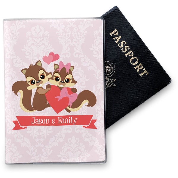 Custom Chipmunk Couple Vinyl Passport Holder (Personalized)