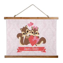 Chipmunk Couple Wall Hanging Tapestry - Wide (Personalized)